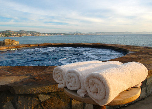 Resorts Hot Tub overlooks Sea Of Cortez